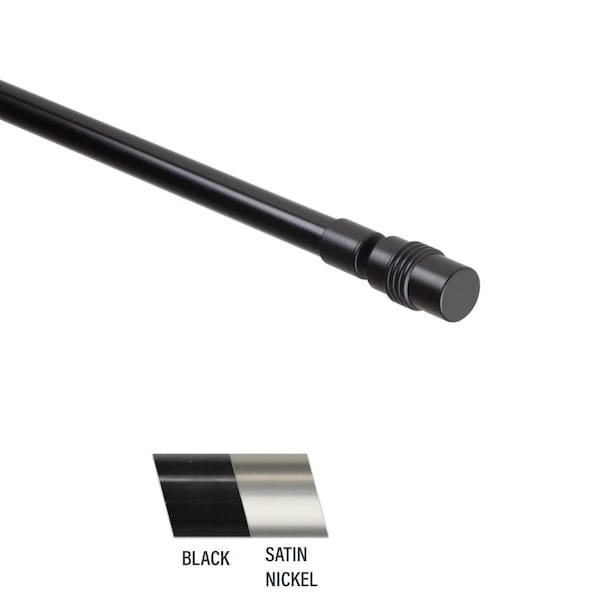 Central Design Fass 0.44 in. Curtain Rod, 18-28 in. - Black CE436857 - main